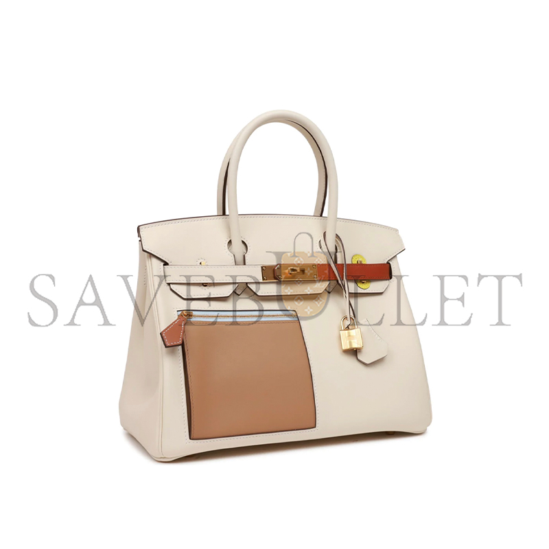 H**mes master birkin 30 colormatic nata hand bag veau swift leather (30*22*16cm)